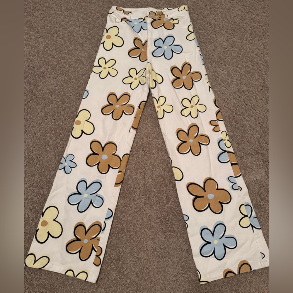 Floral Wide Leg Jeans